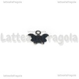 Ciondolo Farfalla in Acciaio Inox smaltato Nero 9x7.5mm