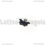 Ciondolo Farfalla in Acciaio Inox smaltato Nero 9x7.5mm