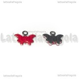 Ciondolo Farfalla in Acciaio Inox smaltato Rosso 9x7.5mm