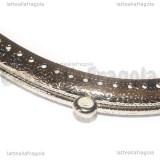 Chiusura Clic Clac decorata chiusura a cuori in metallo argentato 16.5x8.5cm 