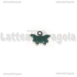Ciondolo Farfalla in Acciaio Inox smaltato Verde Bosco 9x7.5mm