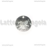 Charm Targhetta Simbolo Promessa in metallo argentato 18mm