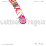 Perle Heishi Fiori colori misti in pasta polimerica 5x1mm Filo 40cm circa
