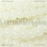 10 Perle in vetro bianco opaco 10mm