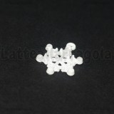 Ciondolo Fiocco di Neve in metallo smaltato Bianco 20.5x15.5mm