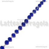1 Metro Catena Rosario in Acciaio e Cristallo Sfaccettato Blu Opaco 3.5x3mm