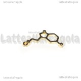 Ciondolo Molecola Serotonina in metallo gold plated 25x13mm