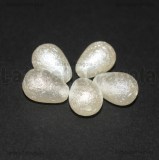 5 Perle a Goccia in Acrilico Bianco14x10mm